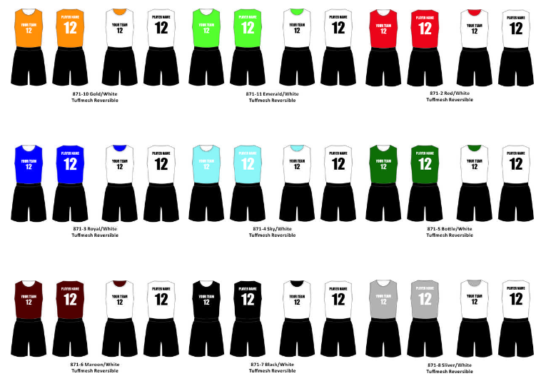 Stock 871 - 10 reverse colourways