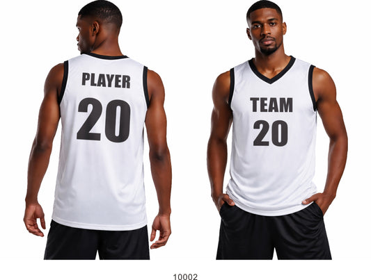 Style 10002 white Mercerization Basketball Uniforms