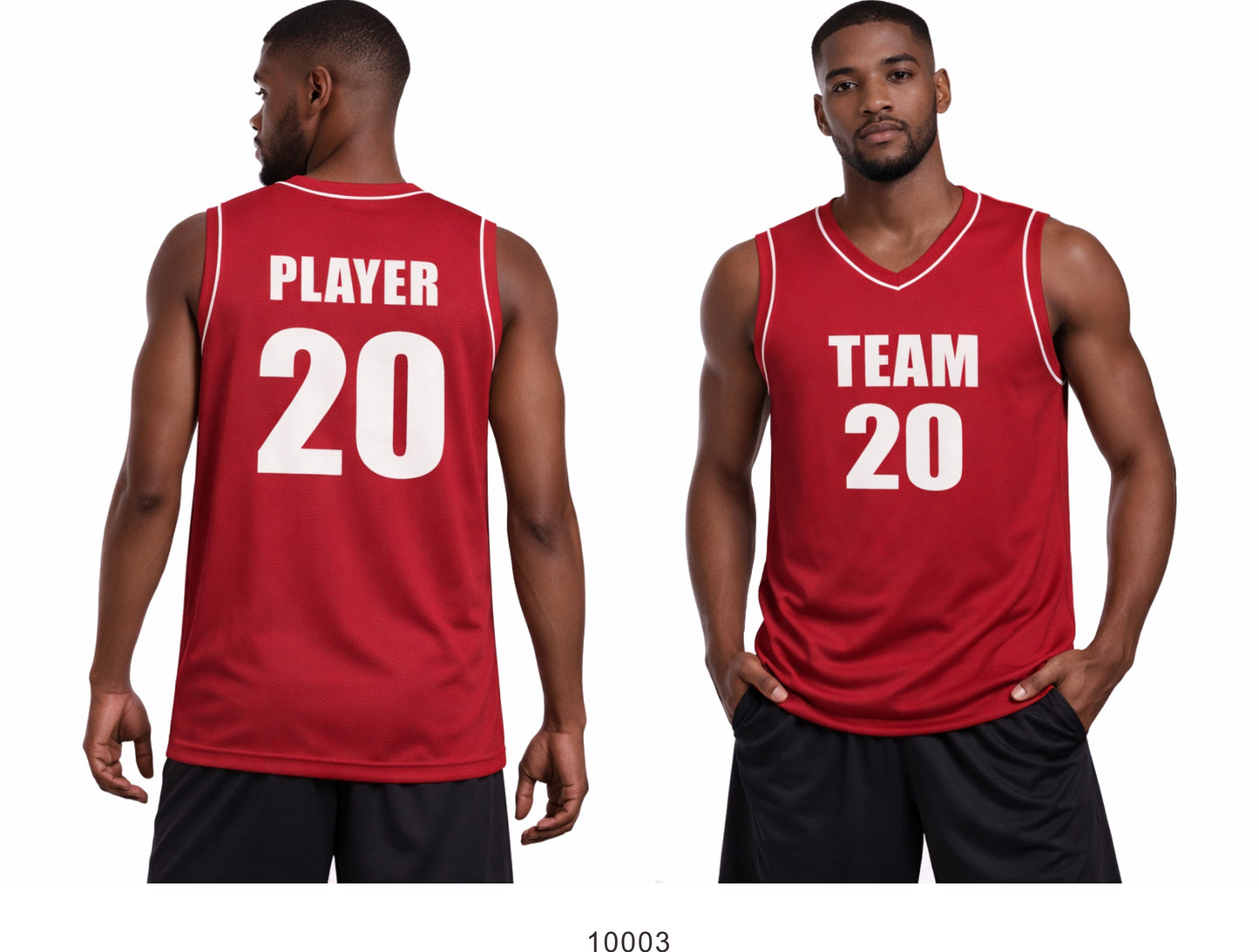 Style 10003 red Mercerization Basketball Uniforms