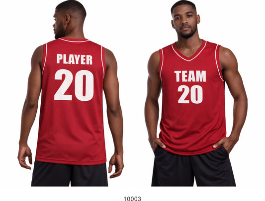 Style 10003 red Mercerization Basketball Uniforms