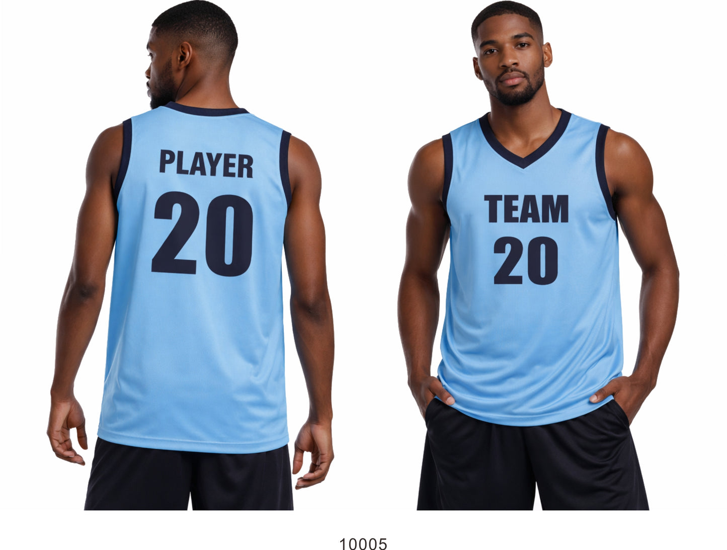 Style 10005 light blue Mercerization Basketball Uniforms