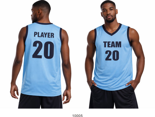 Style 10005 light blue Mercerization Basketball Uniforms