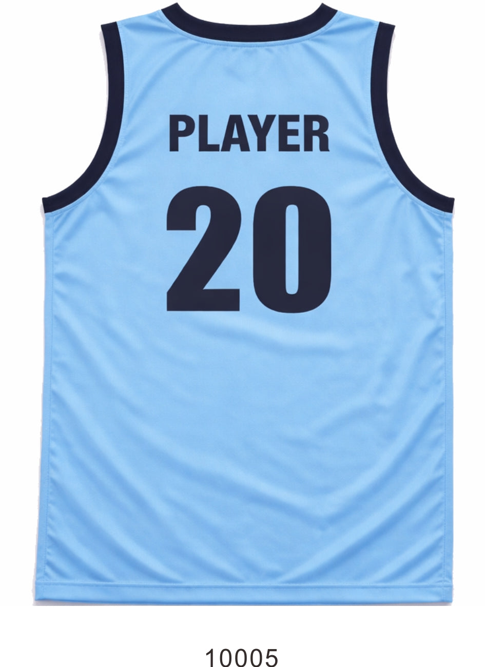 Style 10005 light blue Mercerization Basketball Uniforms
