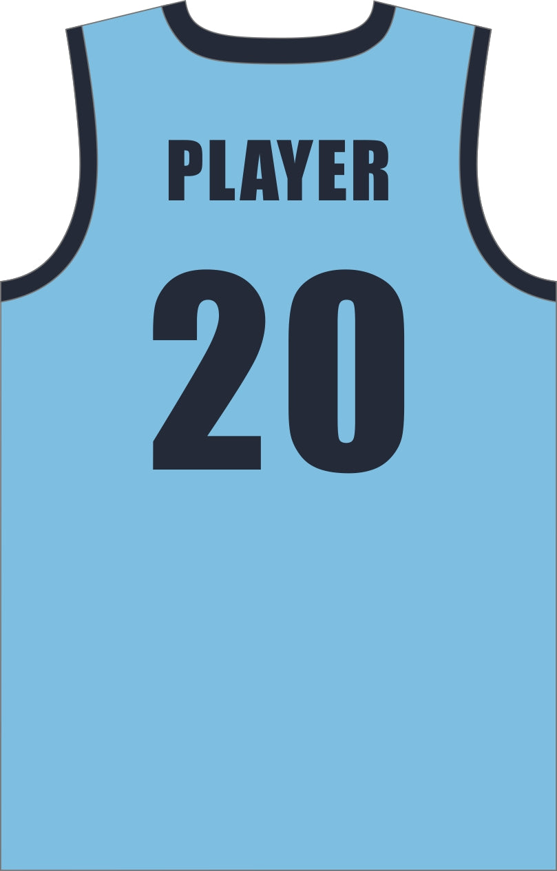 Style 10005 light blue Mercerization Basketball Uniforms