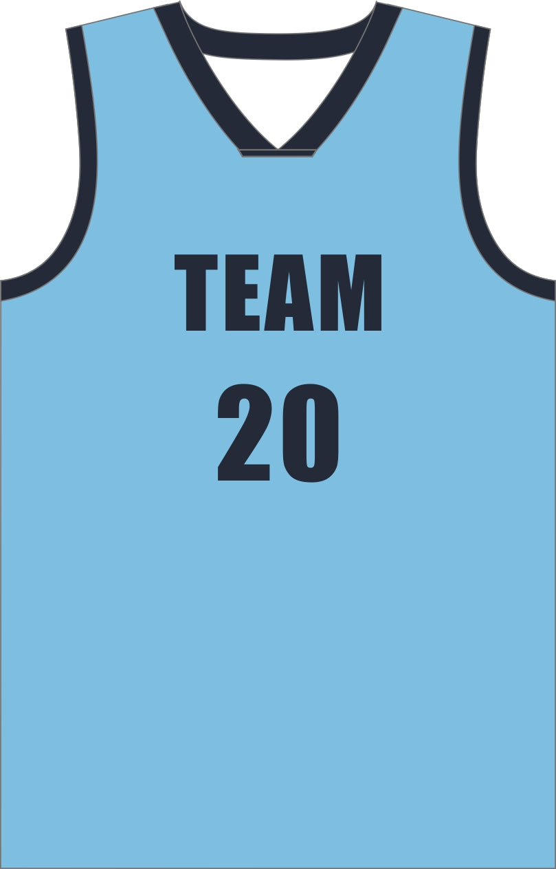Style 10005 light blue Mercerization Basketball Uniforms