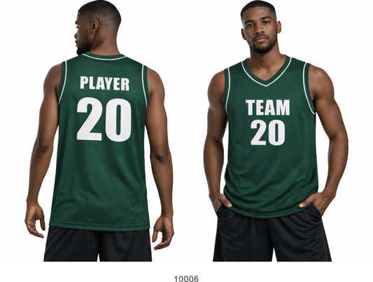 Style 10006 green Mercerization Basketball Uniforms