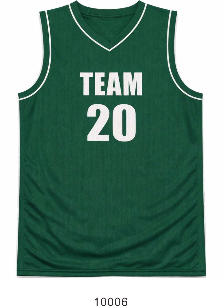 Style 10006 green Mercerization Basketball Uniforms