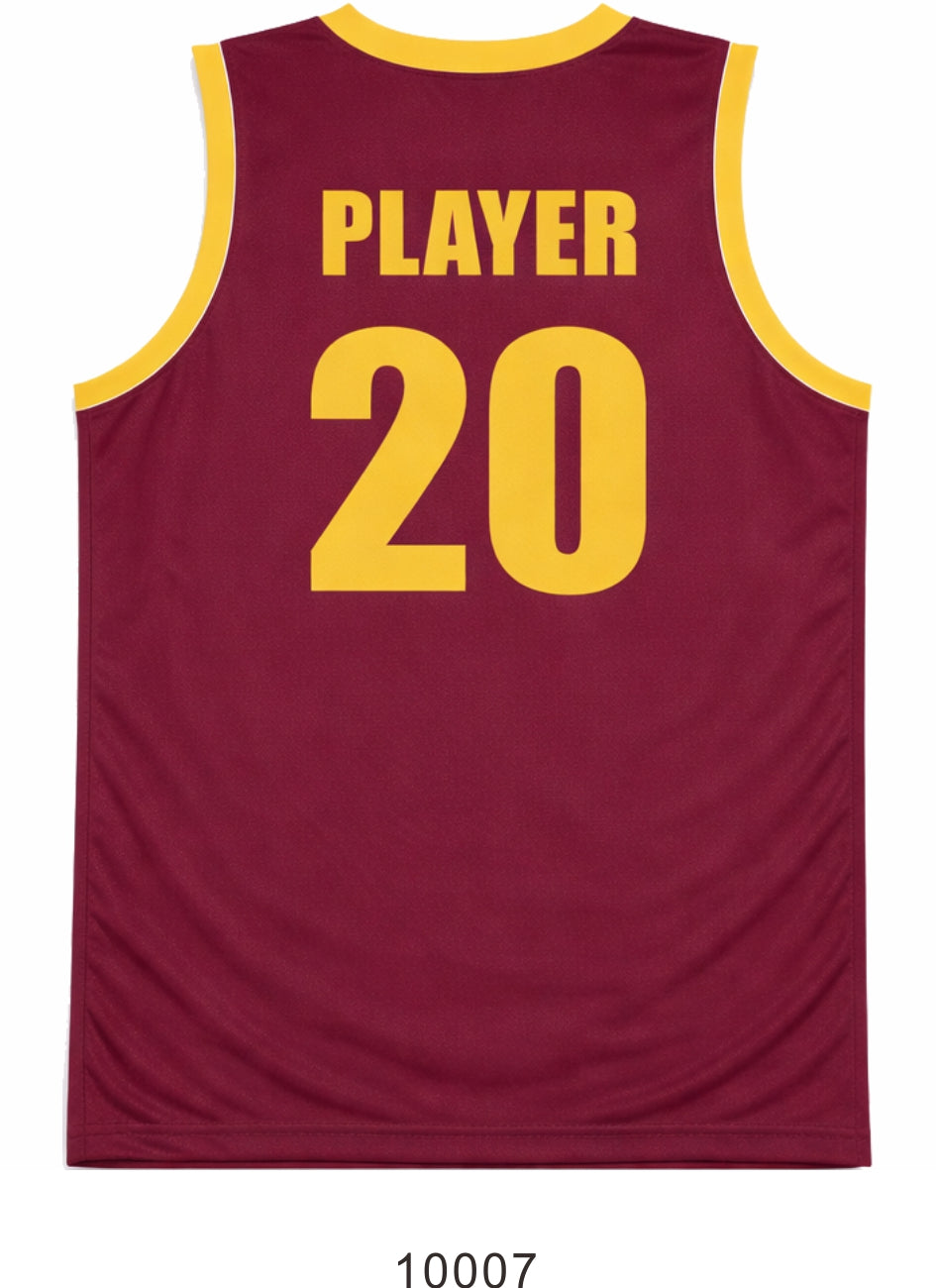 Style 10007 maroon Mercerization Basketball Uniforms