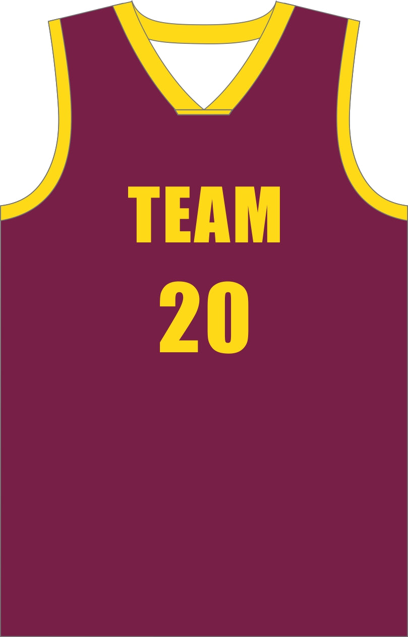 Style 10007 maroon Mercerization Basketball Uniforms