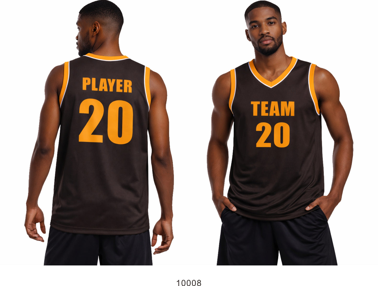Style 10008 Dark brown Mercerization Basketball Uniforms