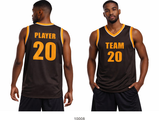 Style 10008 Dark brown Mercerization Basketball Uniforms