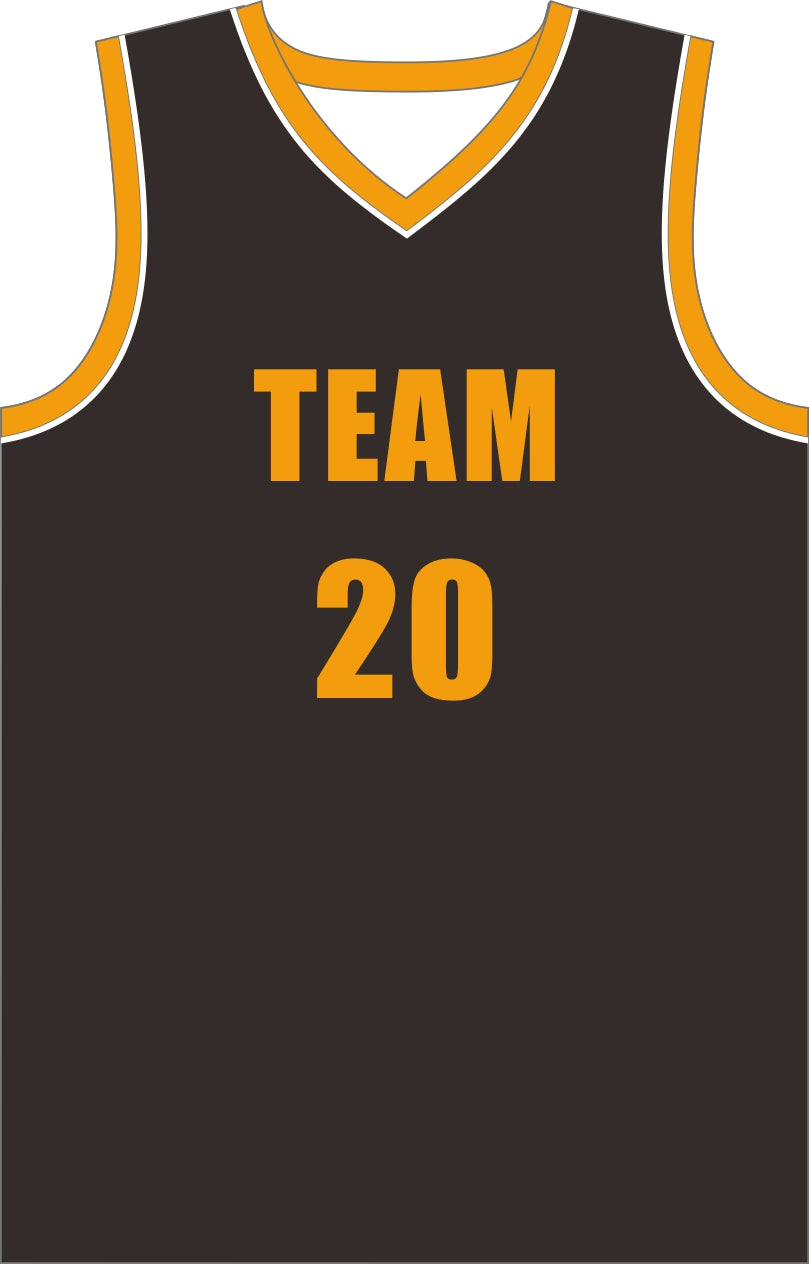 Style 10008 Dark brown Mercerization Basketball Uniforms