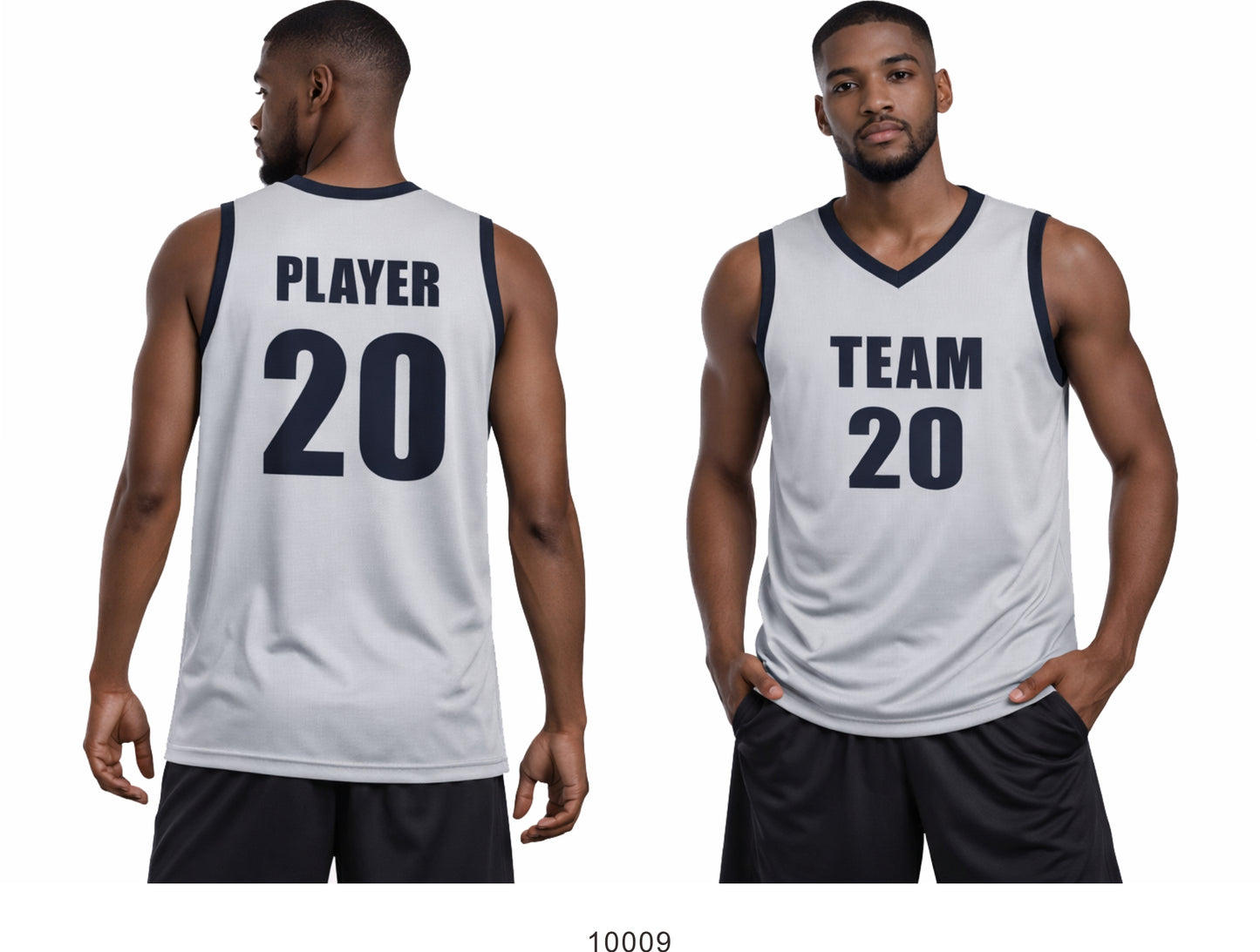 Style 10009 light grey Mercerization Basketball Uniforms