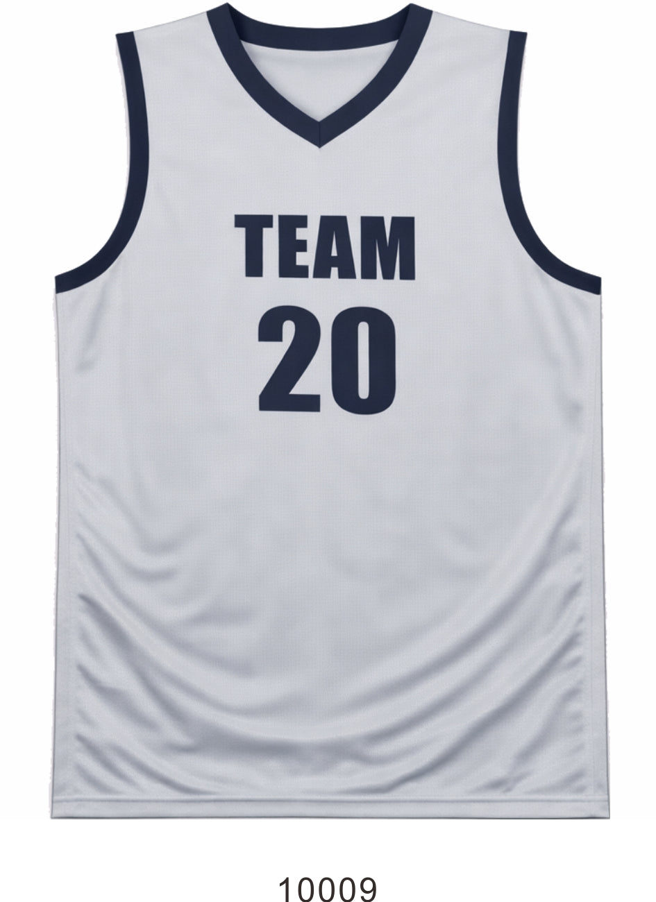Style 10009 light grey Mercerization Basketball Uniforms