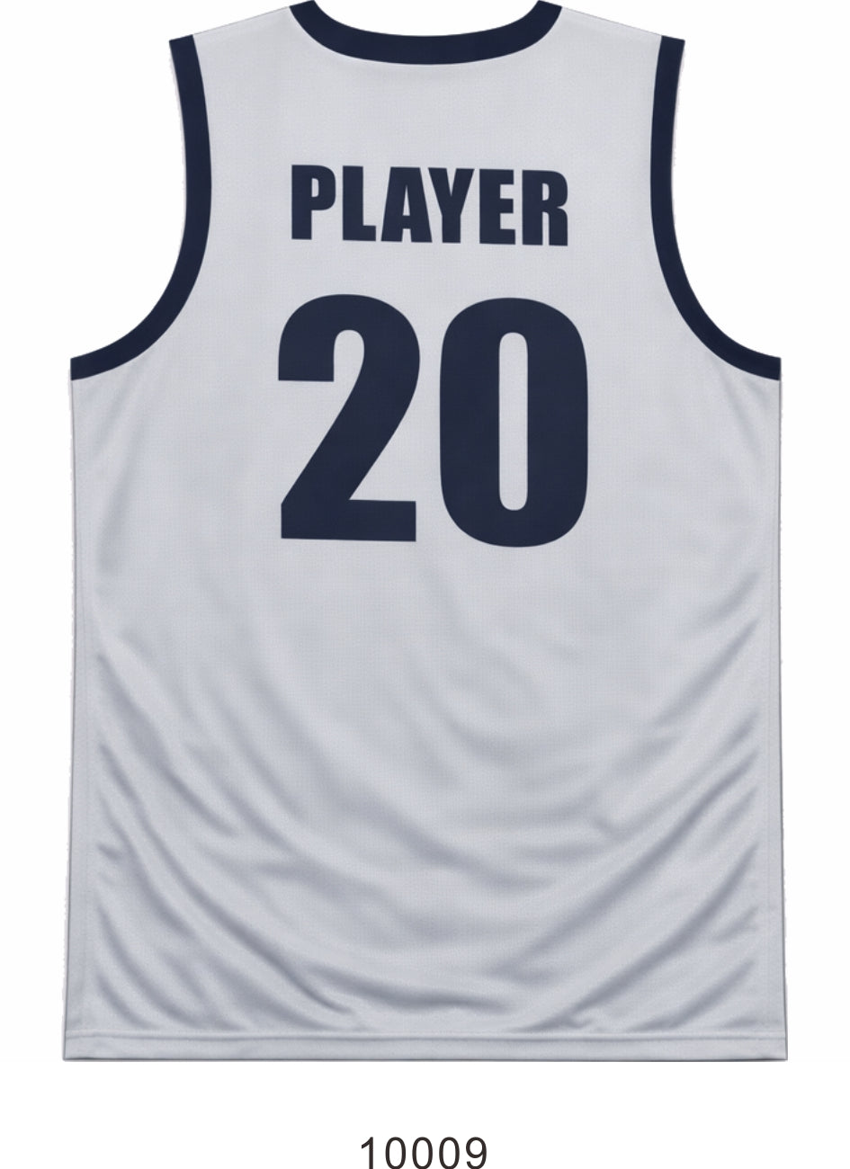 Style 10009 light grey Mercerization Basketball Uniforms