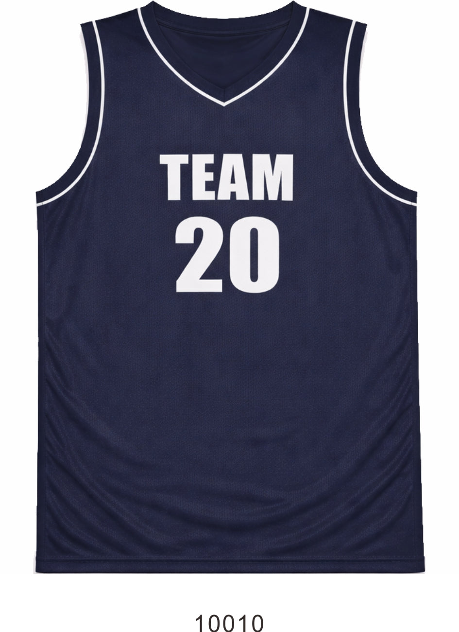 Style 10010 dark blue Mercerization Basketball Uniforms