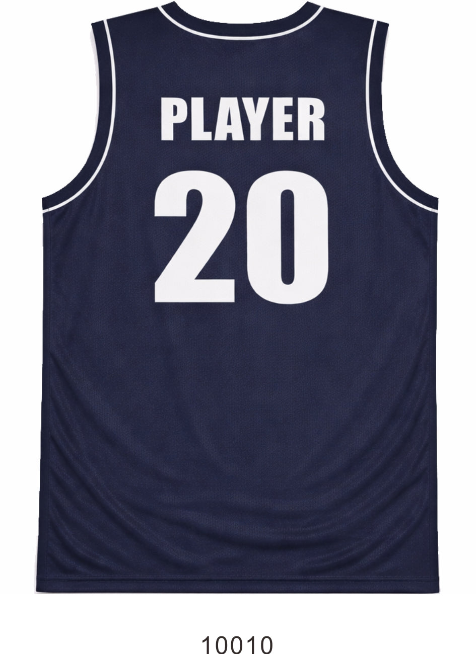 Style 10010 dark blue Mercerization Basketball Uniforms
