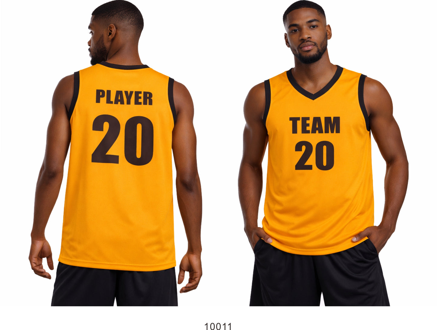 Style 10011 golden yellow Mercerization Basketball Uniforms