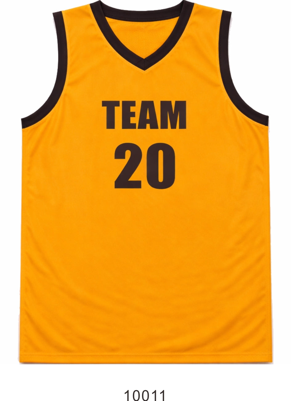 Style 10011 golden yellow Mercerization Basketball Uniforms