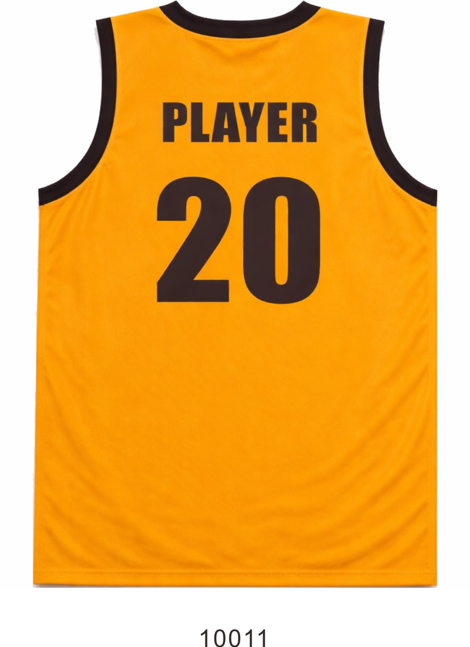 Style 10011 golden yellow Mercerization Basketball Uniforms