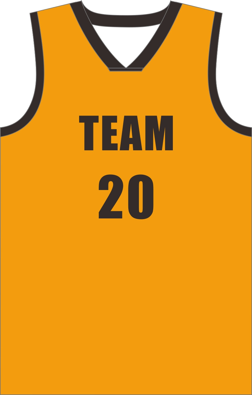 Style 10011 golden yellow Mercerization Basketball Uniforms