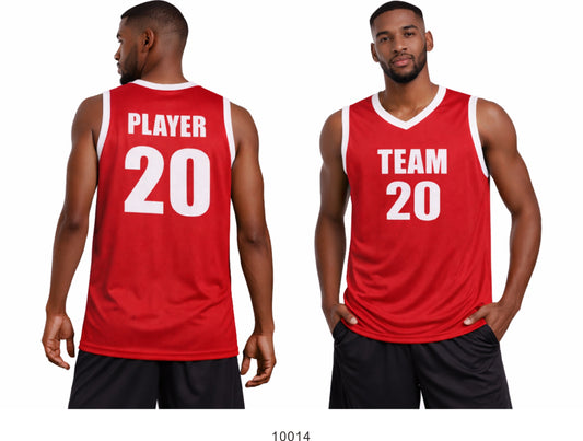 Style 10014 red mesh Basketball Uniforms