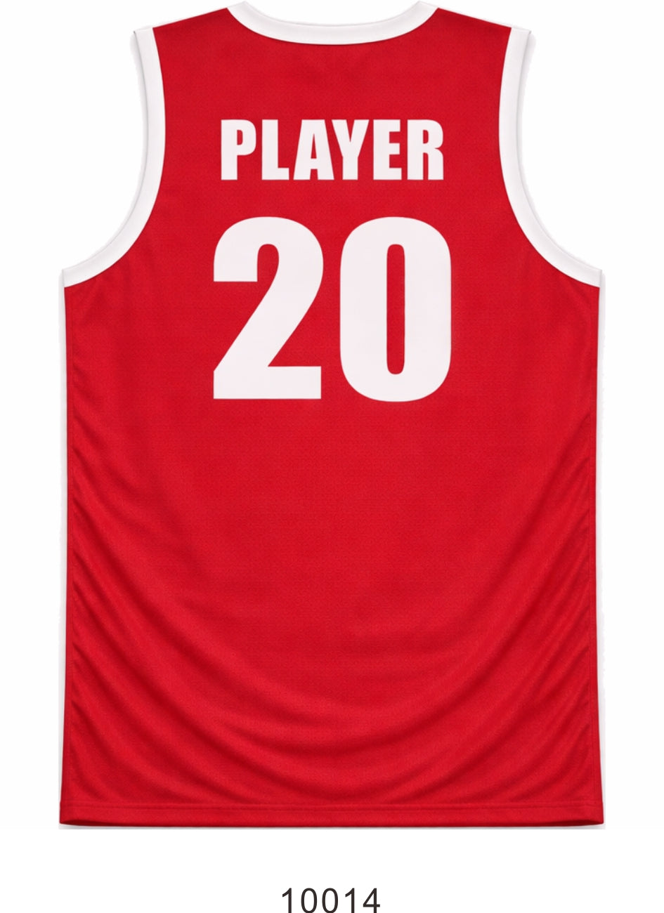Style 10014 red mesh Basketball Uniforms