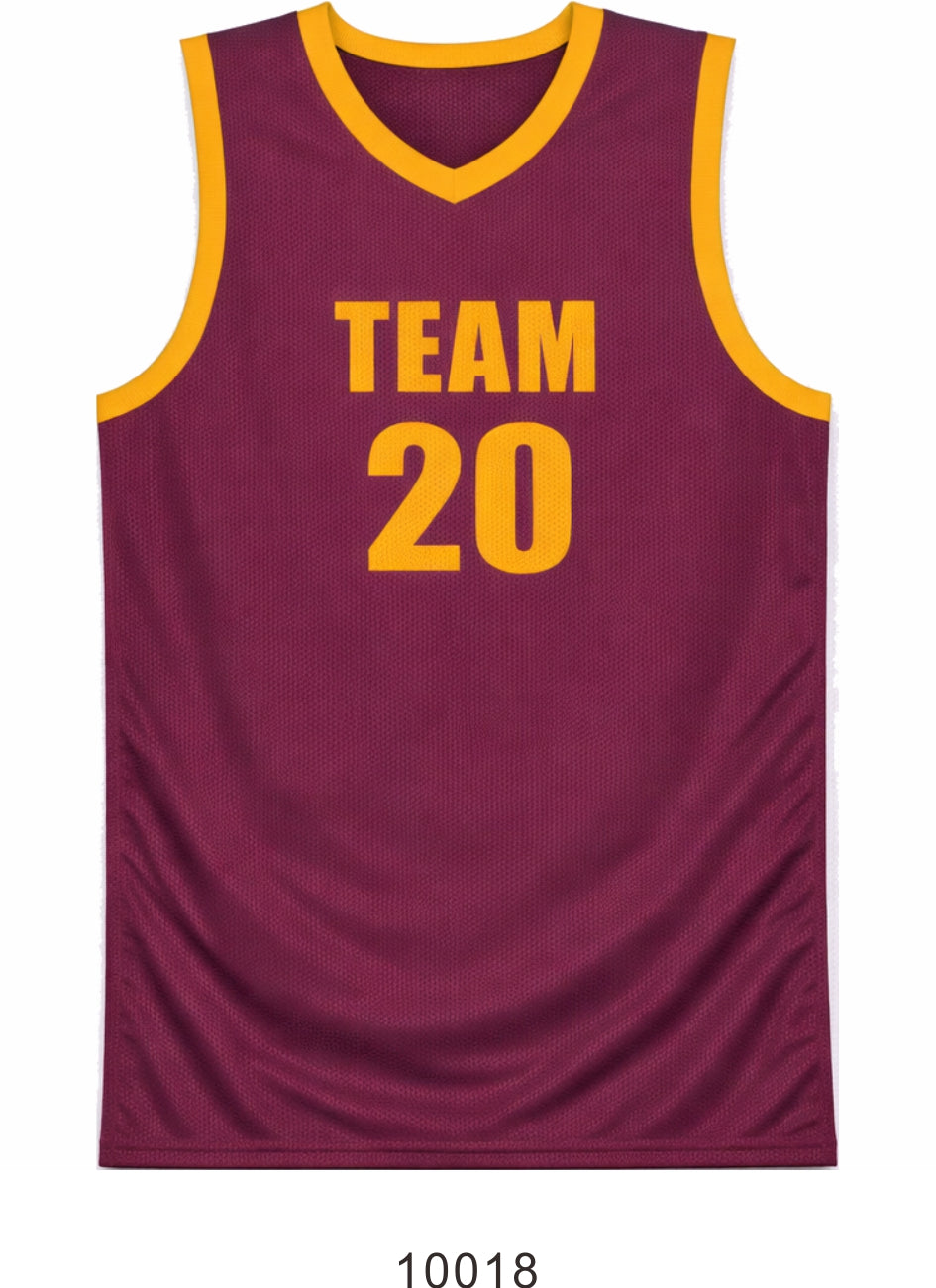 Style 10018 red mesh Basketball Uniforms