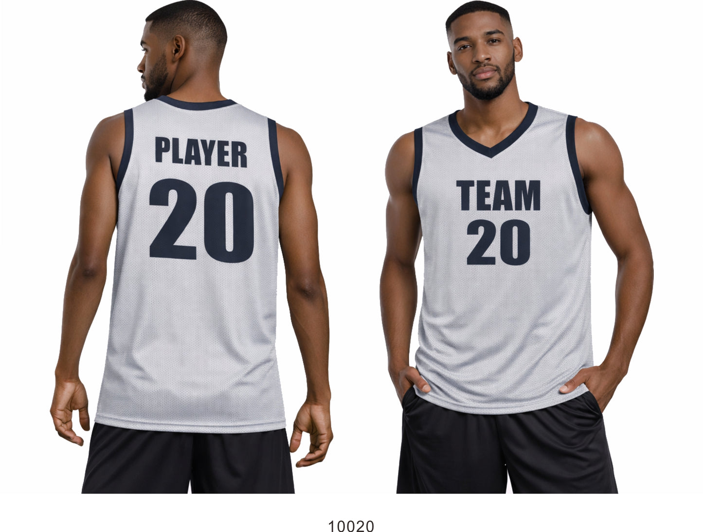 Style 10020 light grey mesh Basketball Uniforms