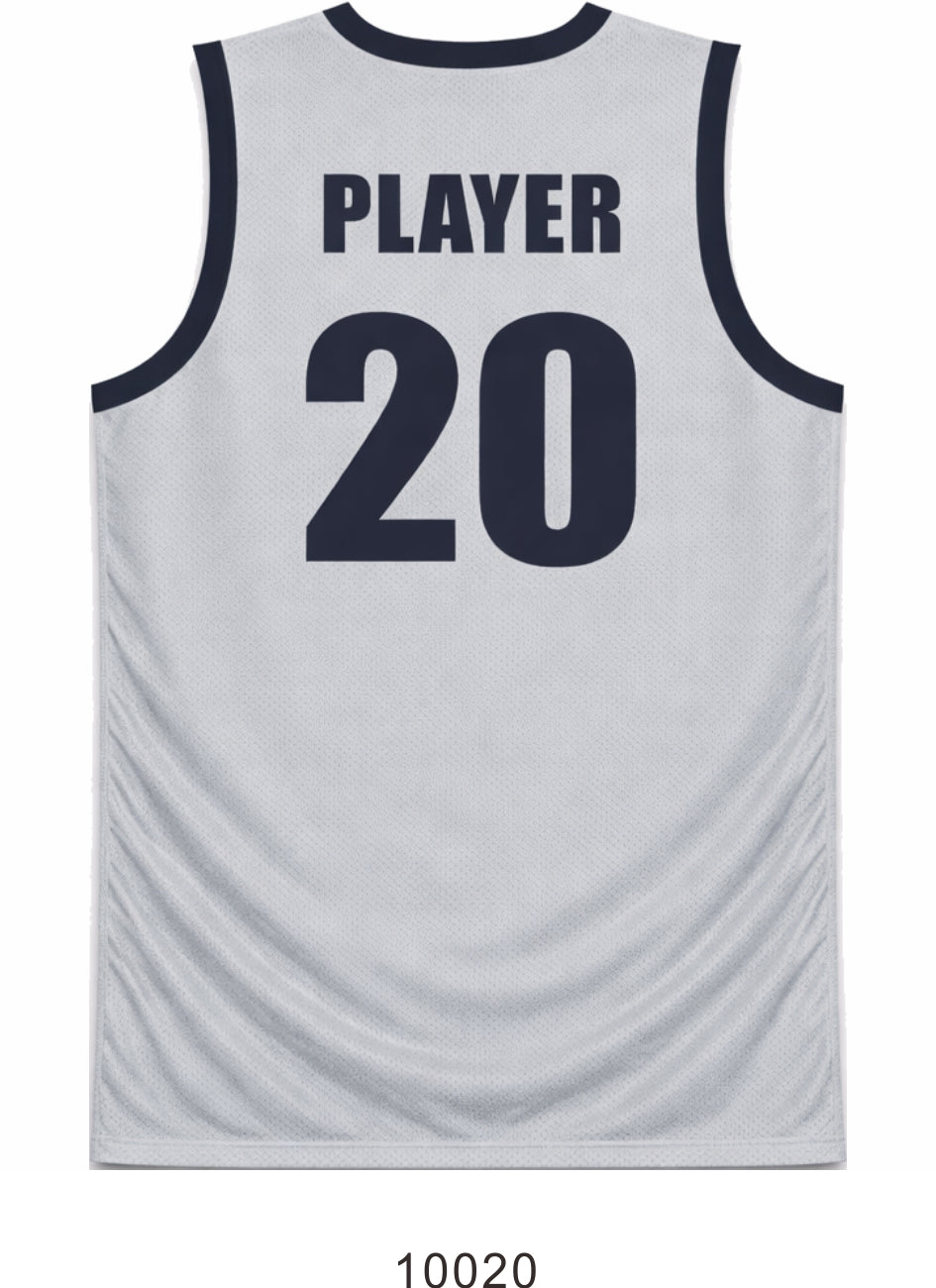 Style 10020 light grey mesh Basketball Uniforms