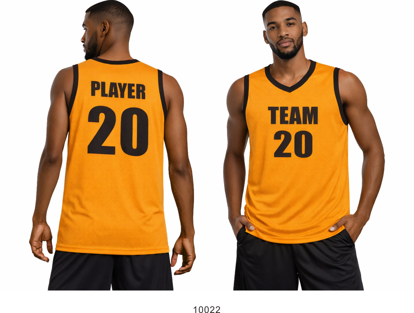 Style 10022 golden yellow mesh Basketball Uniforms