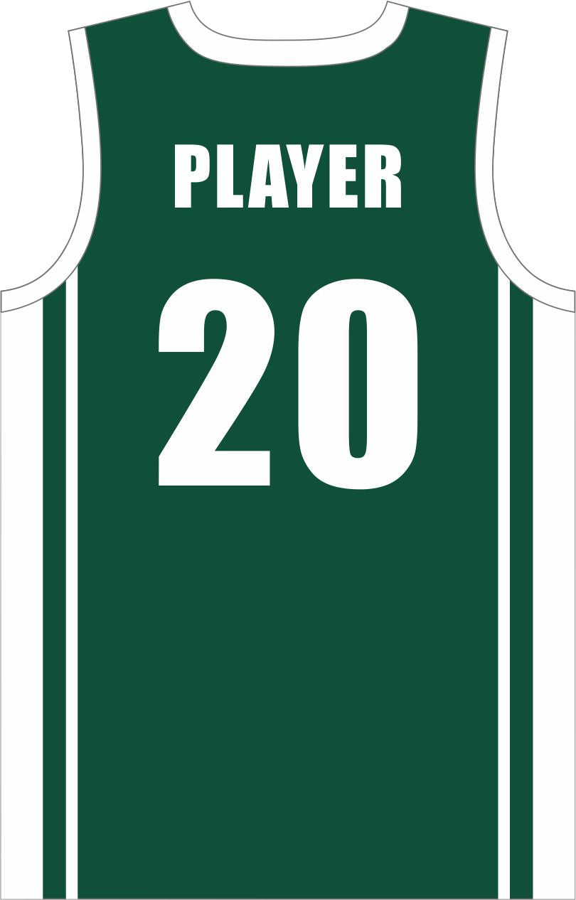 Style 803 green/white Basketball Uniforms