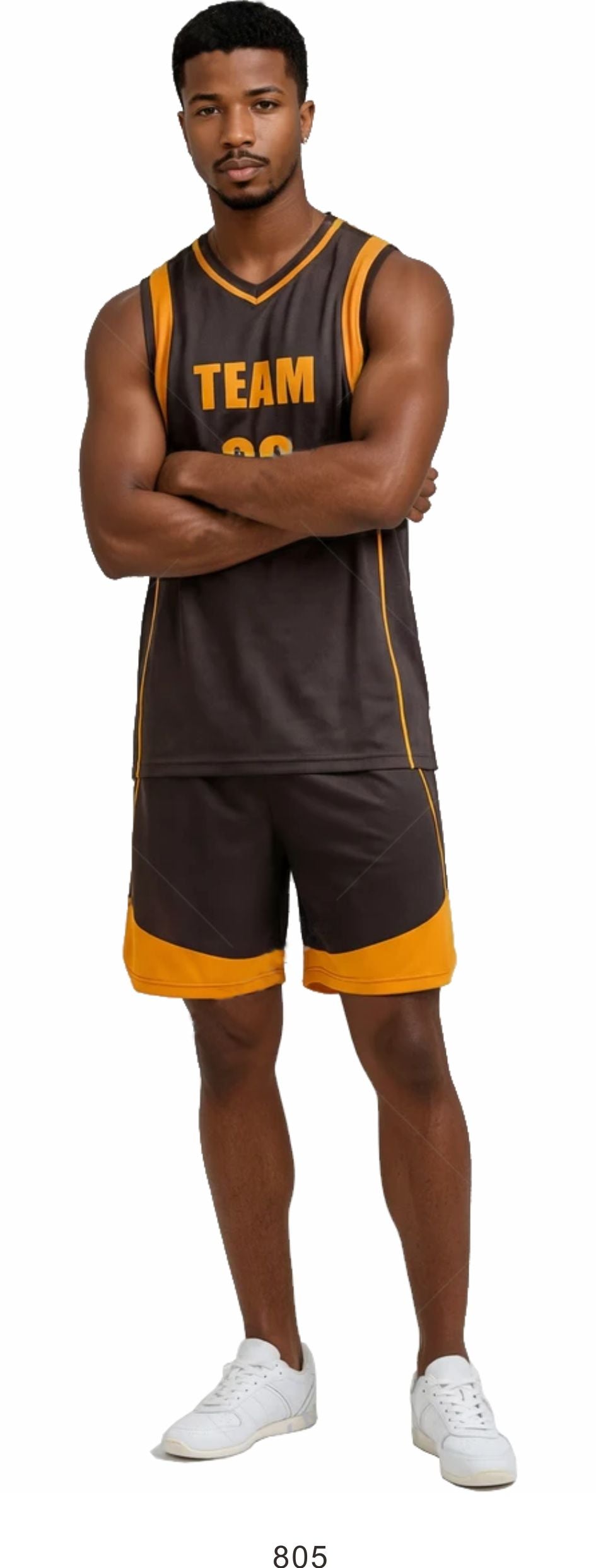 Style 805 black/yellow Basketball Uniforms