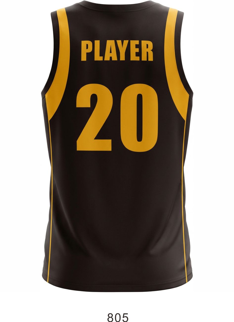 Style 805 black/yellow Basketball Uniforms