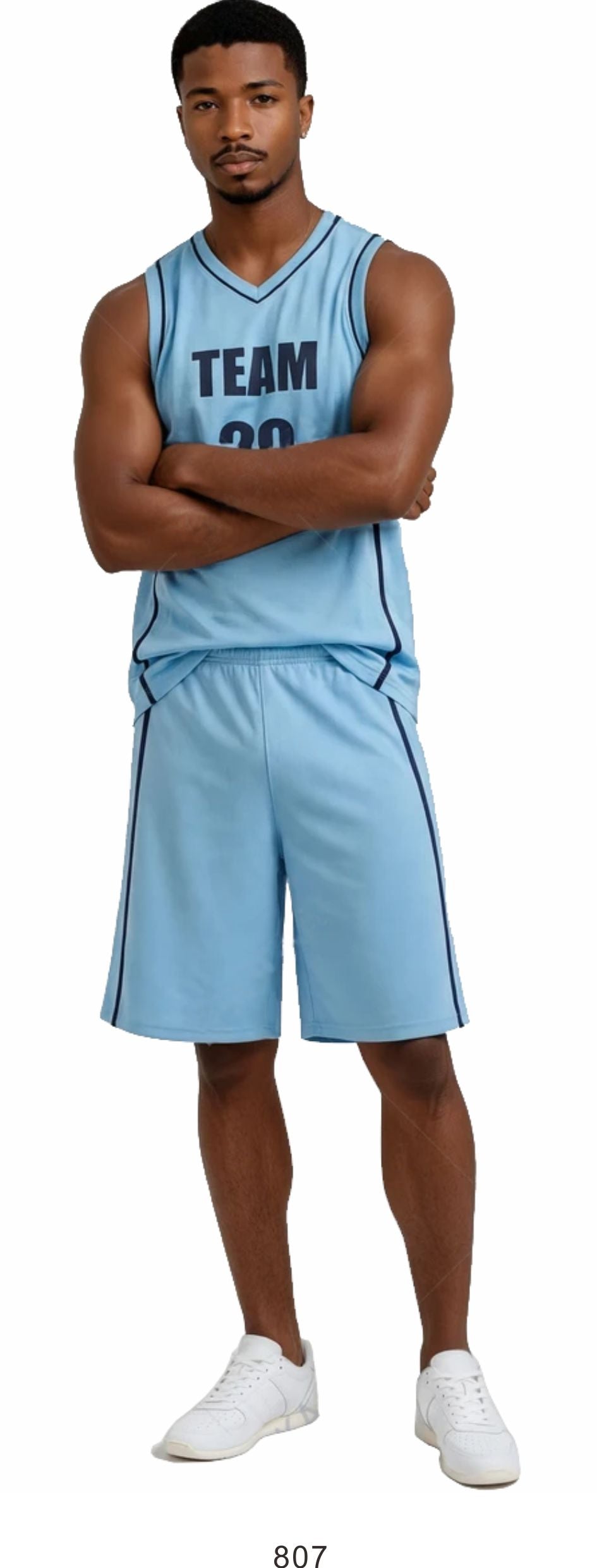 Style 807 blue/black Basketball Uniforms