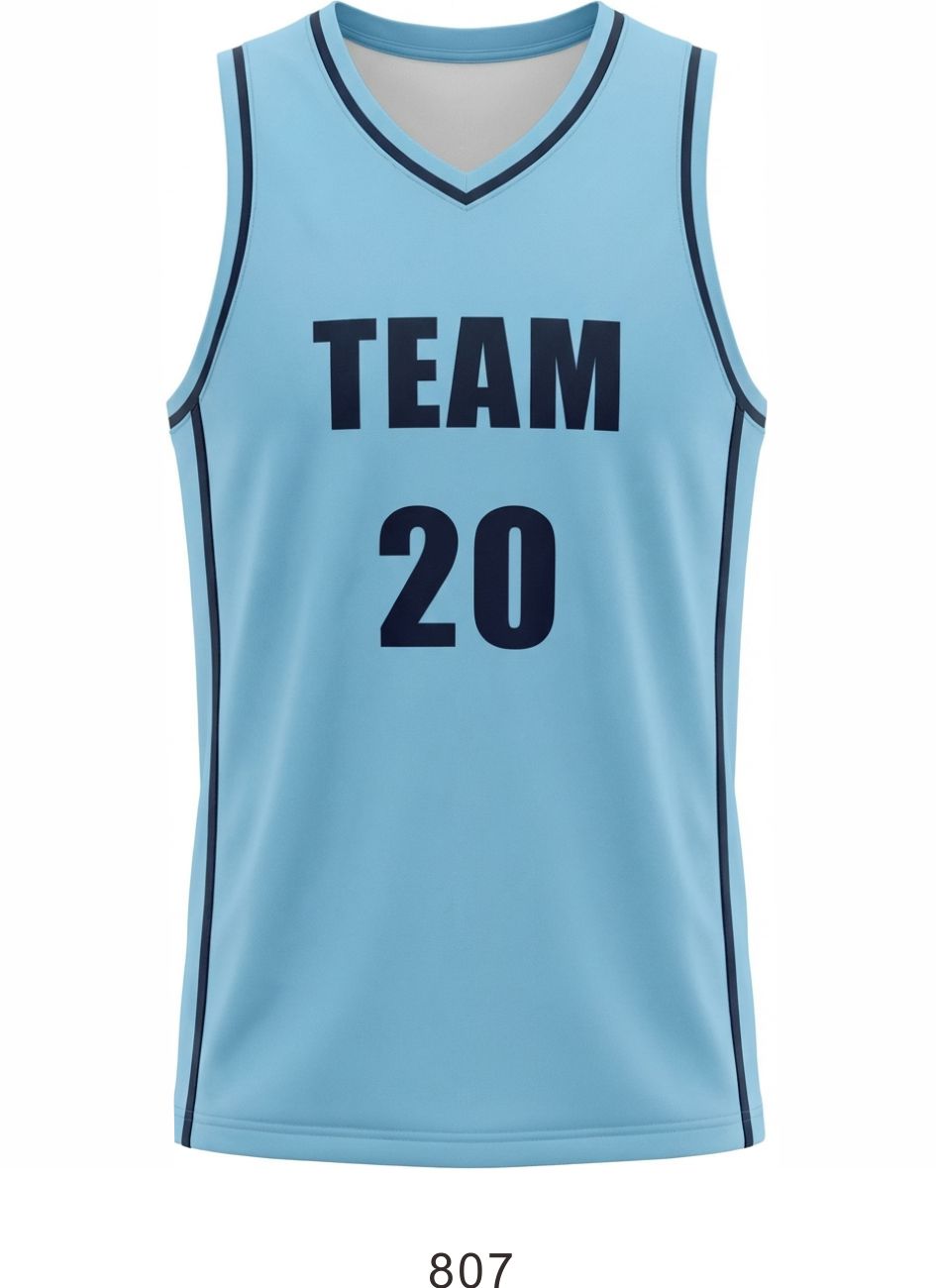 Style 807 blue/black Basketball Uniforms