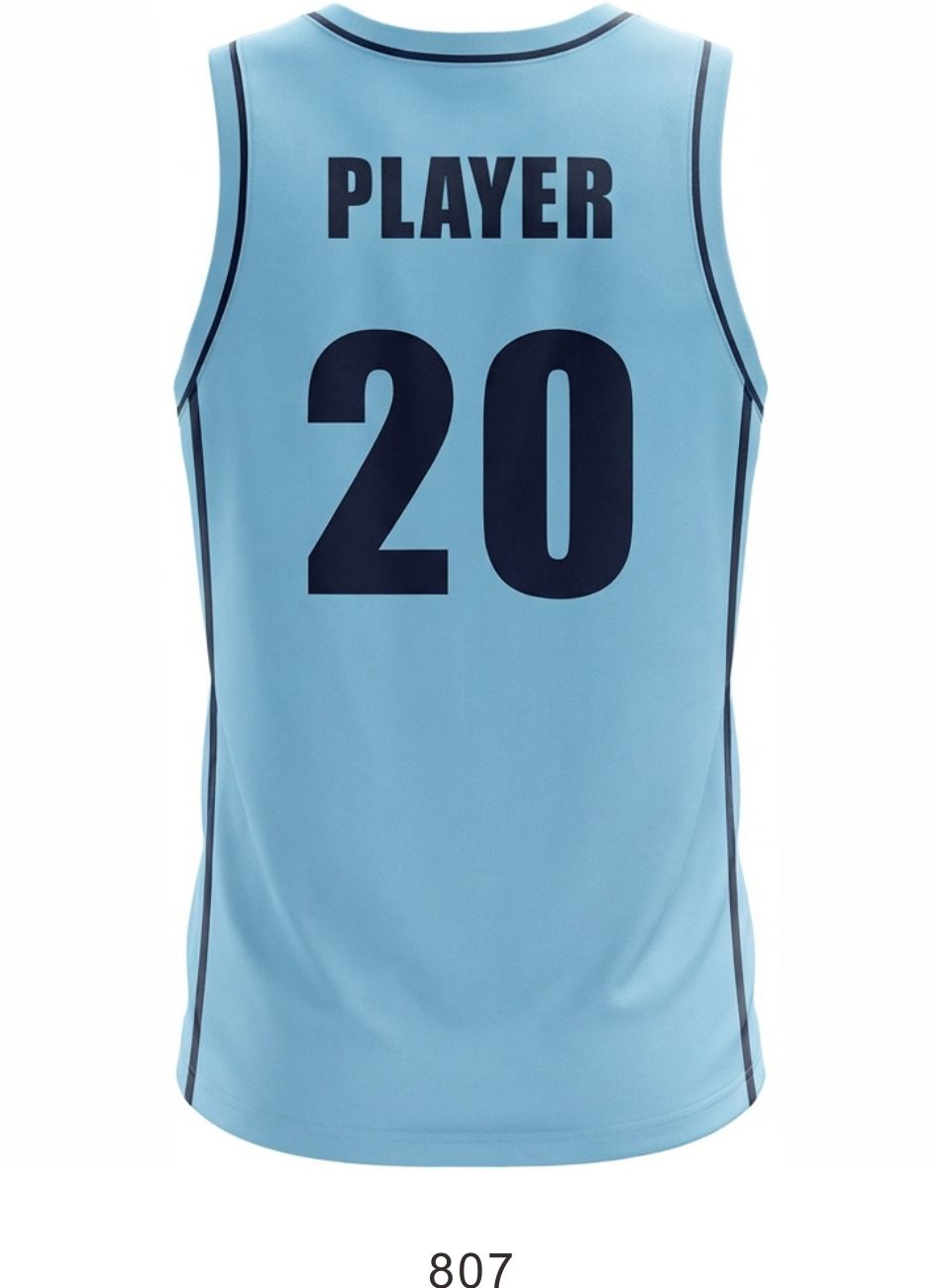 Style 807 blue/black Basketball Uniforms