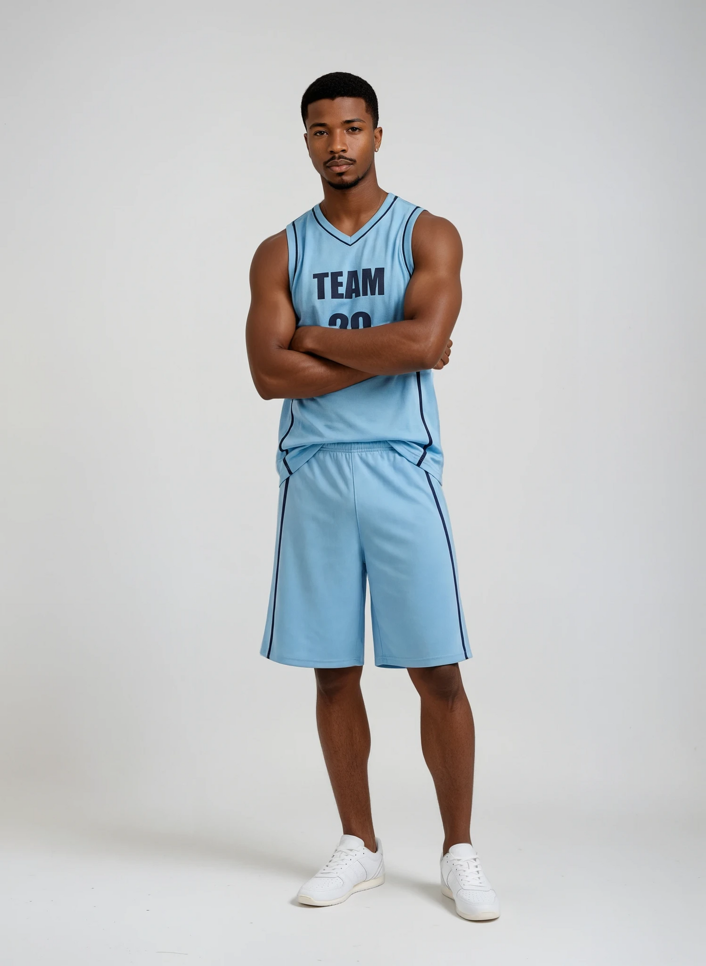 Style 807 blue/black Basketball Uniforms