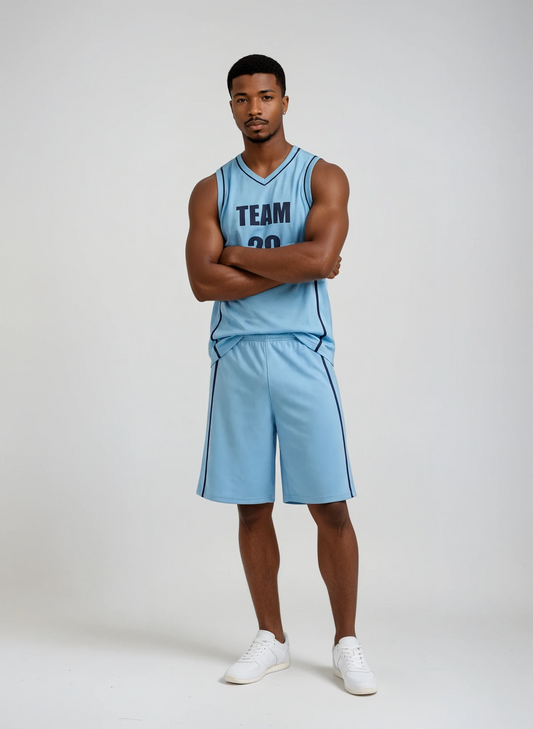 Style 807 blue/black Basketball Uniforms