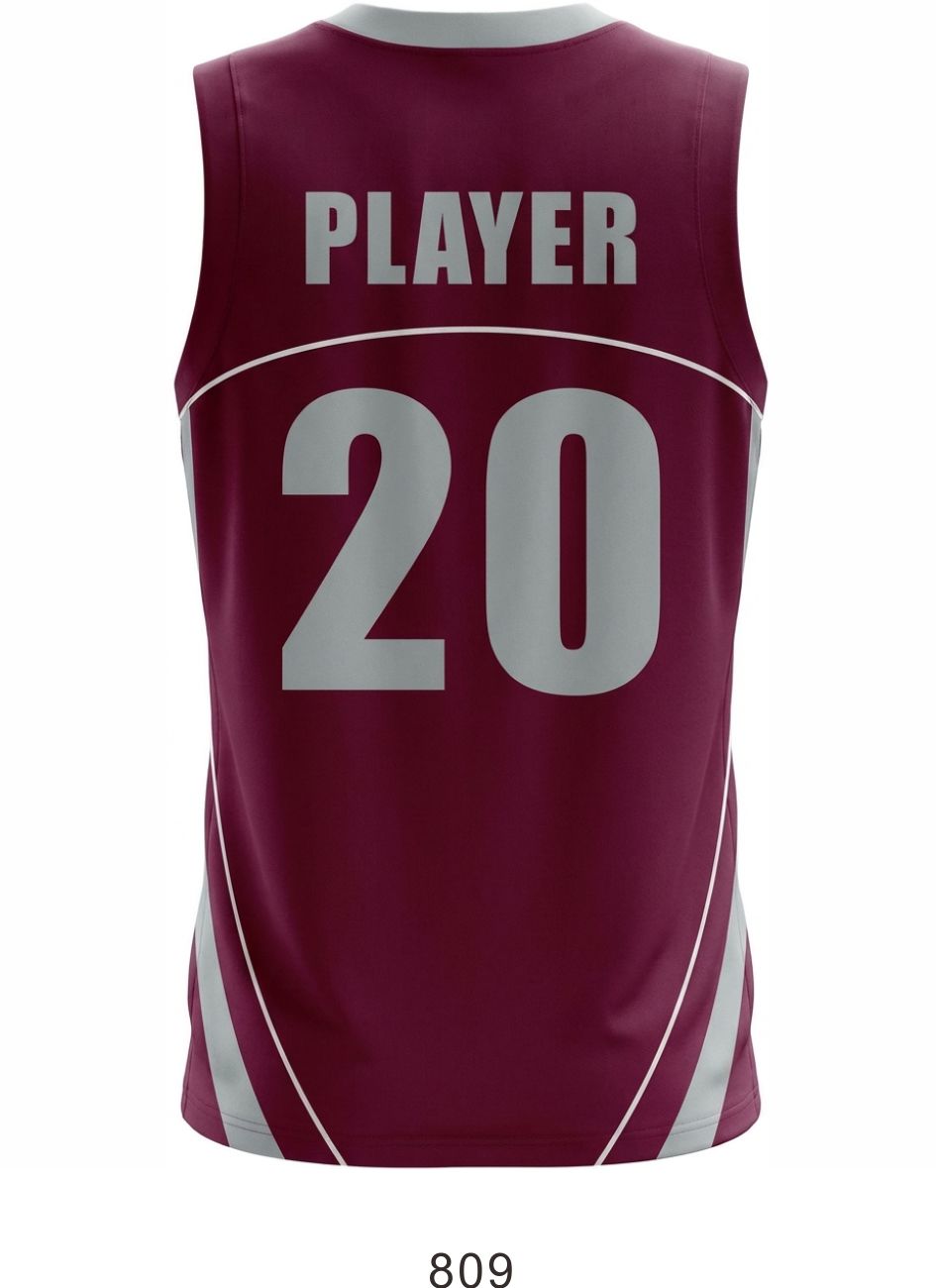 Style 809 red/white Basketball Uniforms