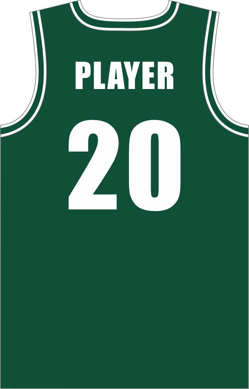 Style 811 green/white Basketball Uniforms