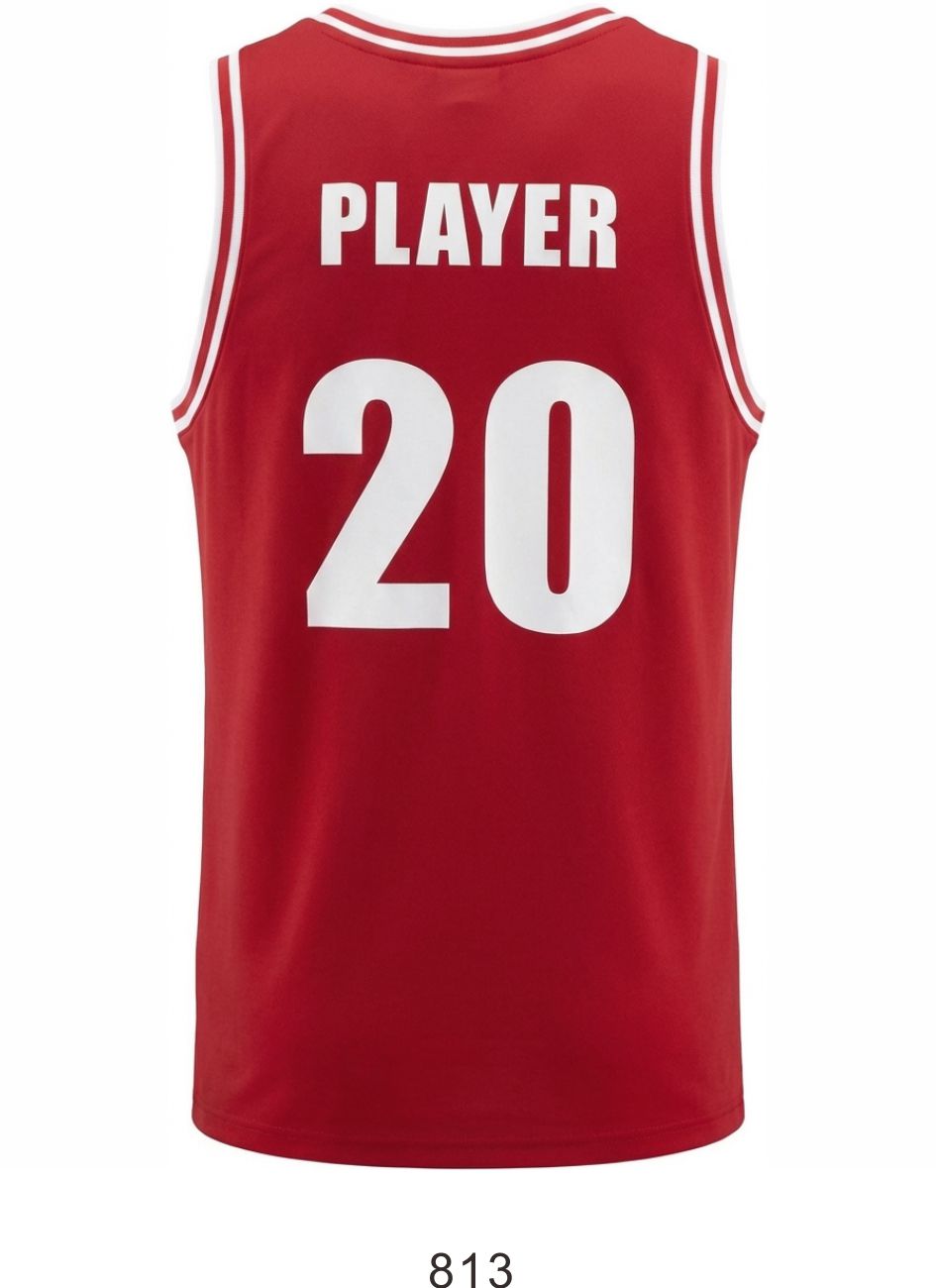 Style 813 red/white Basketball Uniforms