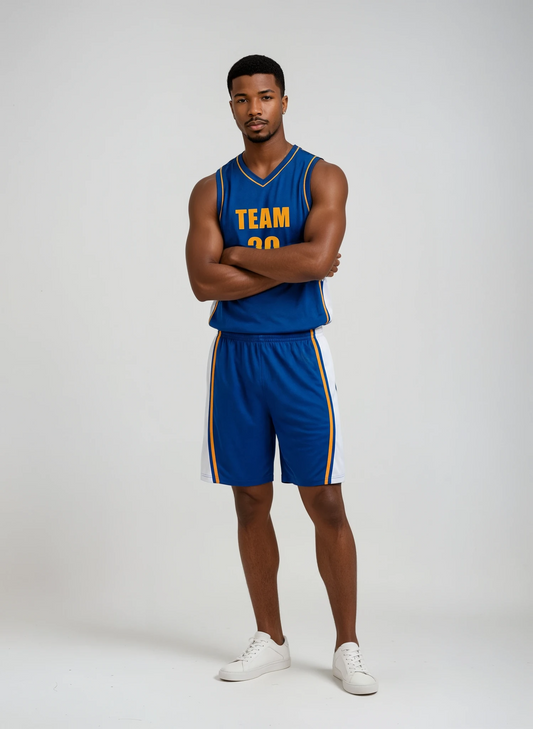Style 815 blue/white Basketball Uniforms