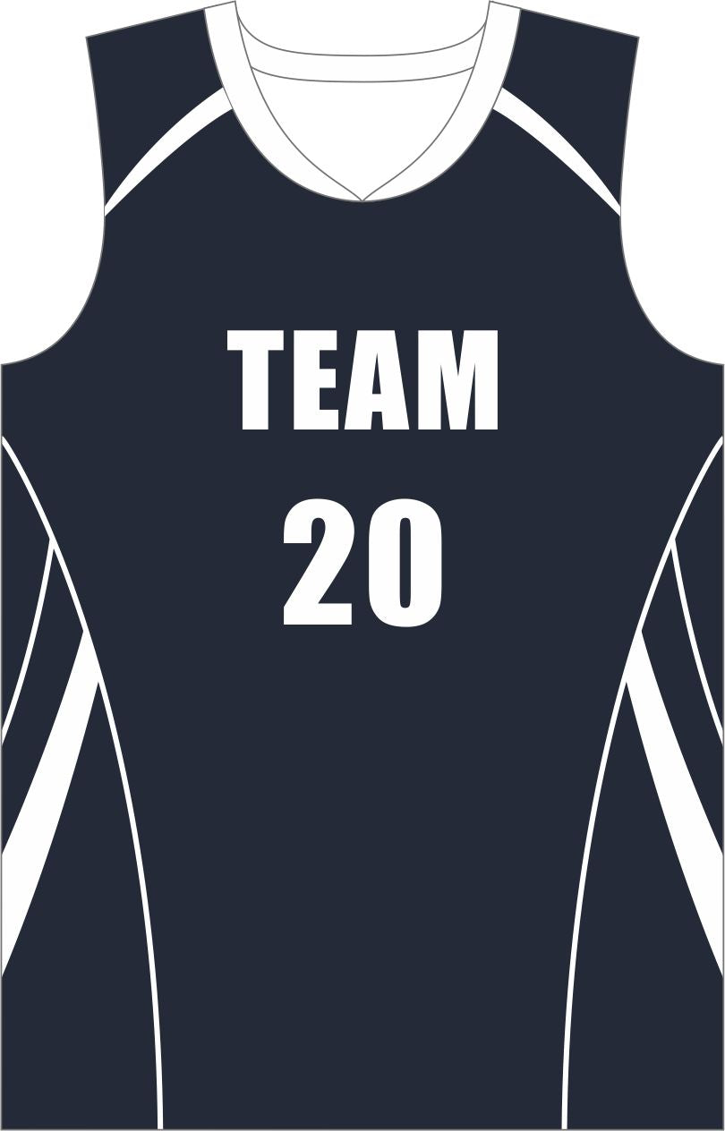 Style 821 dark blue/white Basketball Uniforms