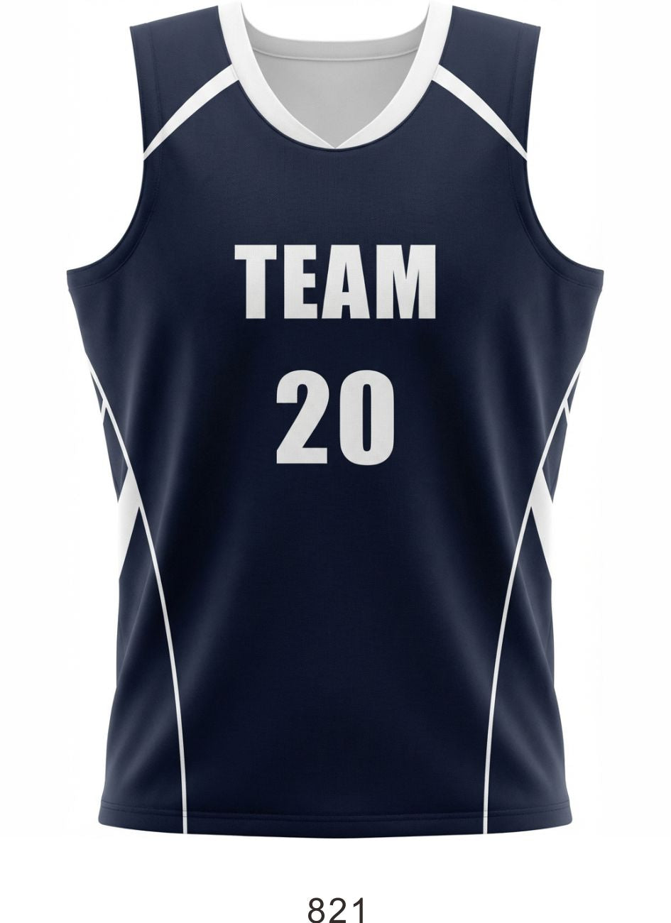 Style 821 Navy/white Dazzle Basketball Uniforms