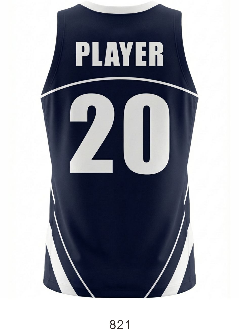 Style 821 Navy/white Dazzle Basketball Uniforms