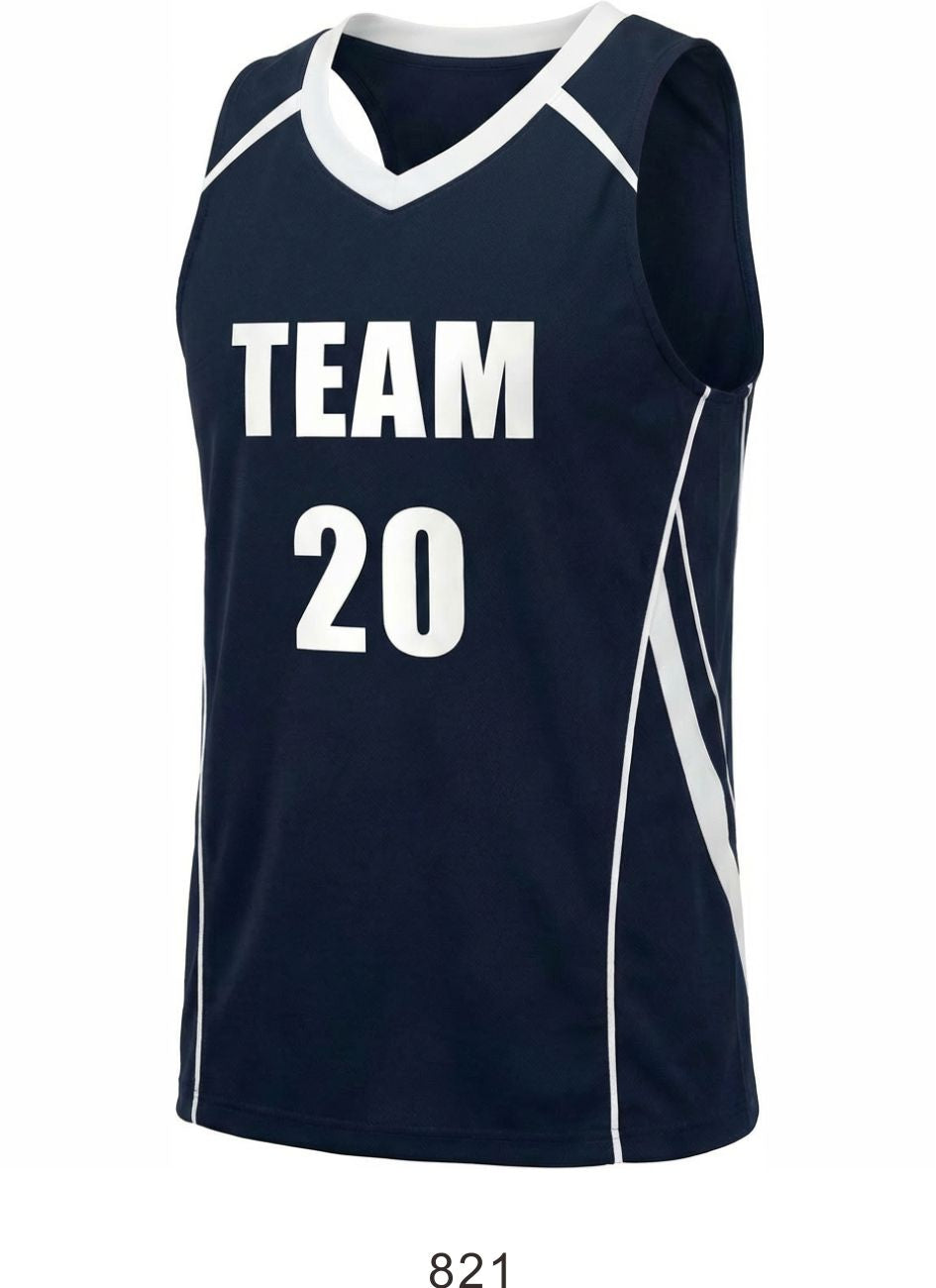 Style 821 Navy/white Dazzle Basketball Uniforms