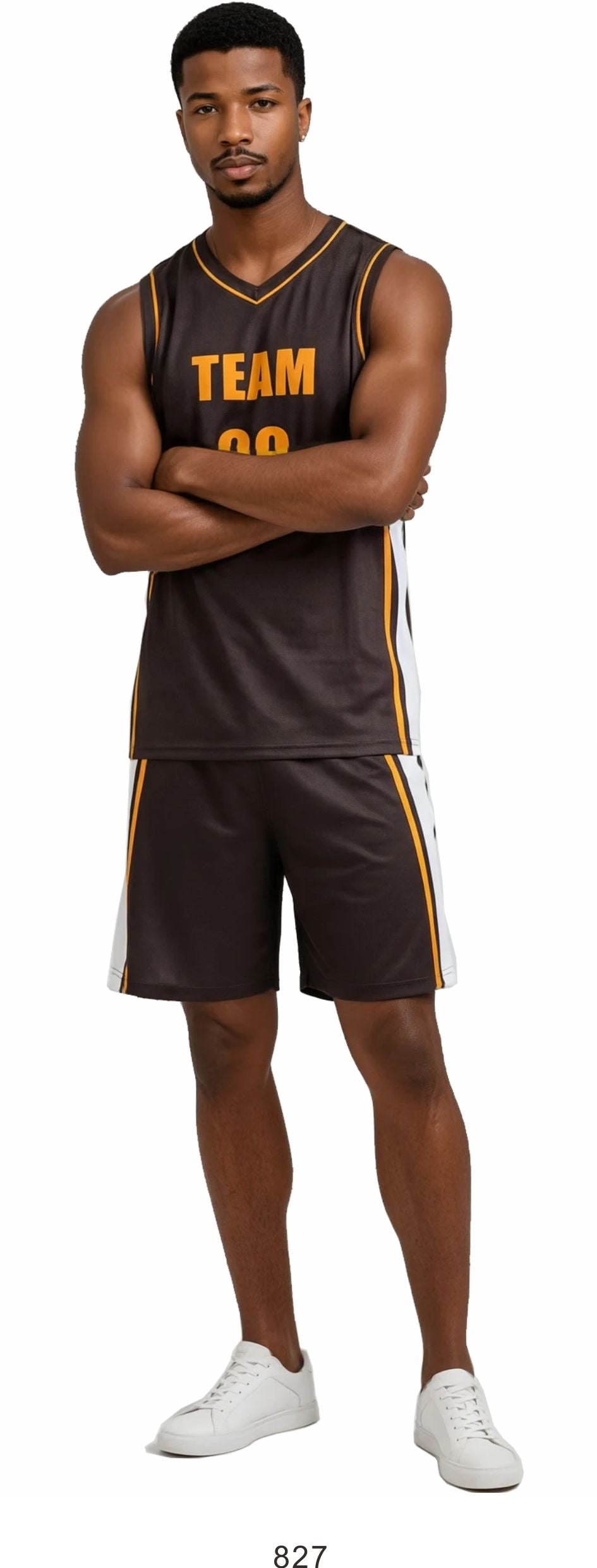 Style 827 black/yellow Basketball Uniforms