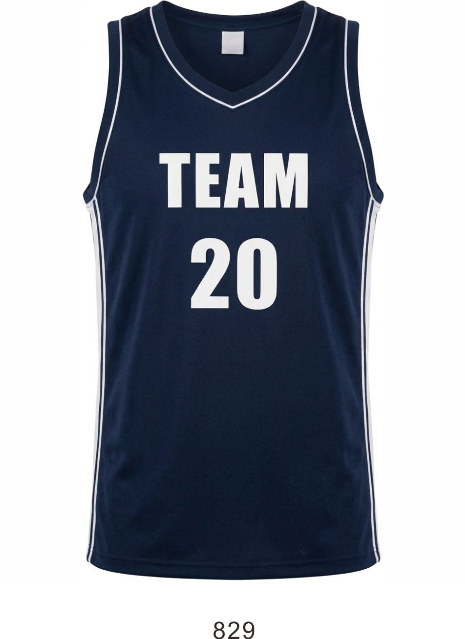 Style 829 blue/white Basketball Uniforms