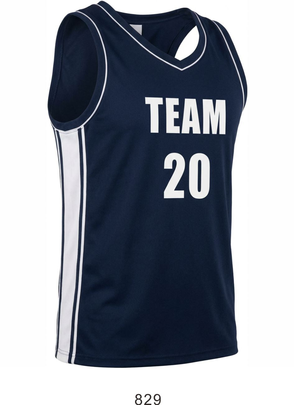 Style 829 blue/white Basketball Uniforms